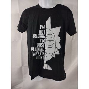 Rick And Morty Men's Black Graphic Print T-Shirt Sz M AdultS(4)